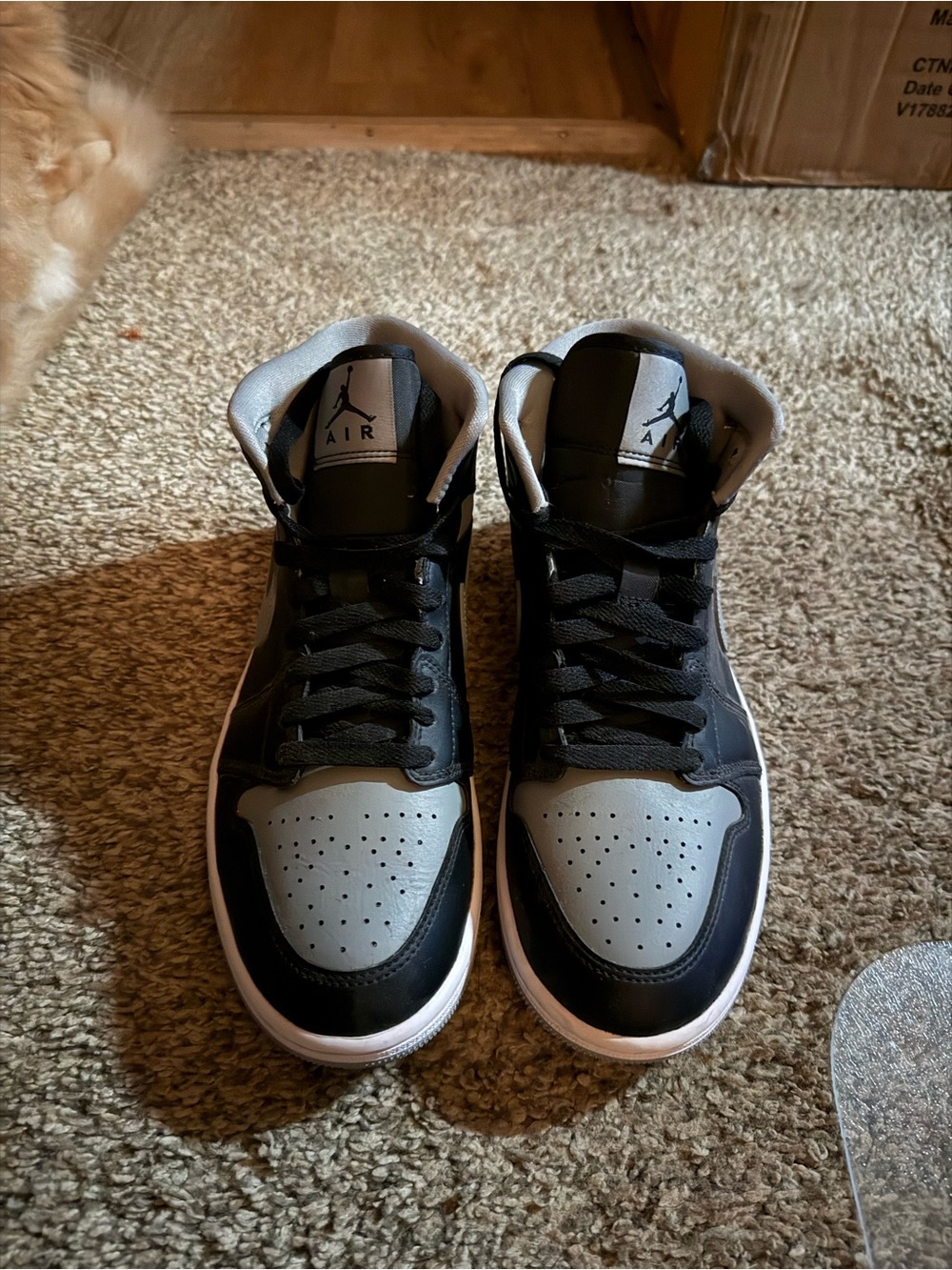 Nike Air Jordan 1 Mid Black and Gray Sneakers
